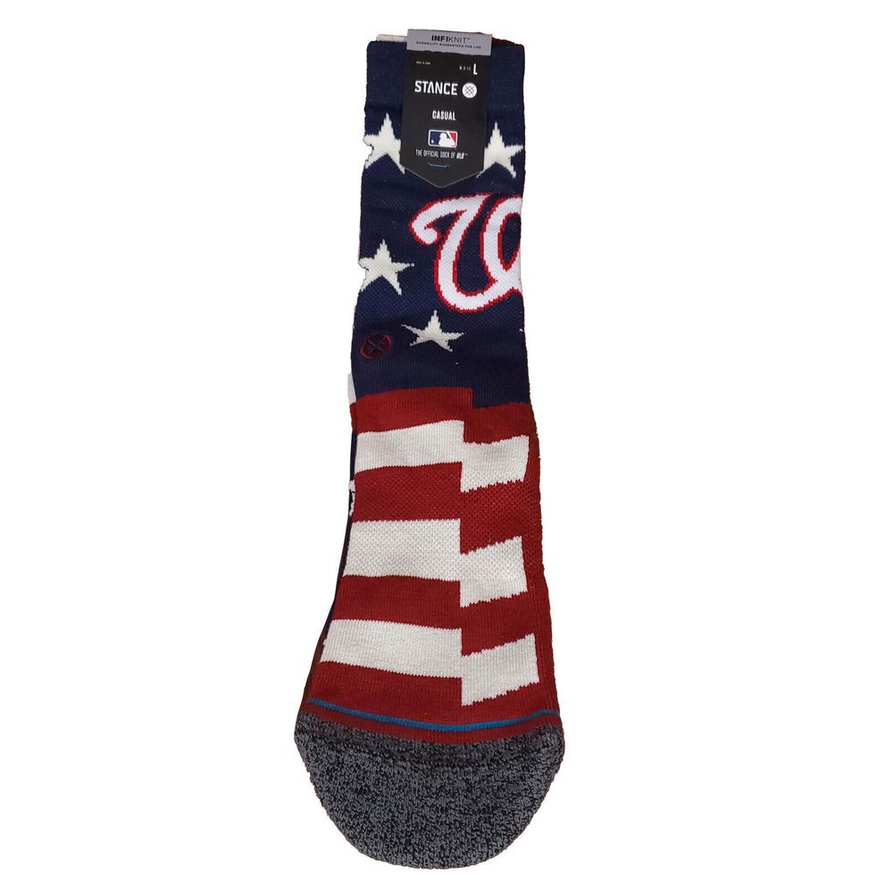 Washington Nationals Stance MLB‎ L Large Crew Socks Red White Navy Mid Calf NWT